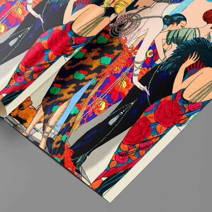 El Mirador Wrapping Paper Sheets Set of 3 Sheets Art Deco style 1920 decadent fashion elegance