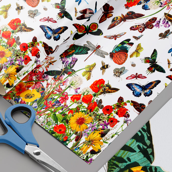 Butterfly Meadow Wrapping Paper Sheets Set of 3 Sheets Summertime Surrender