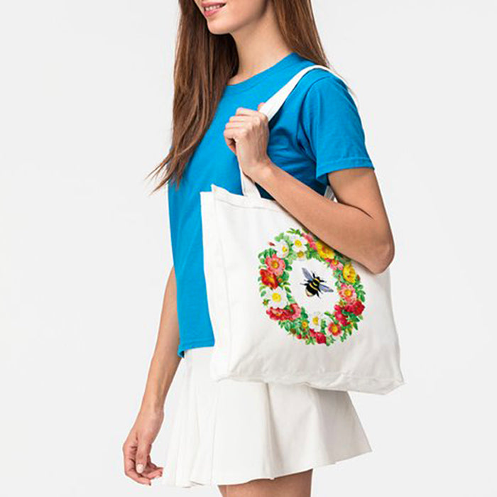 Hello Bee-autiful Shopping Tote Open Canvas Tote Bag Shopping Tote Wedding Merch