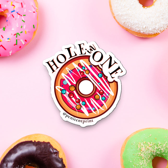 Hole in One Donut Pun Golf Pun Fridge Magnet Cute Card Avid Golfer Card Golf Lover