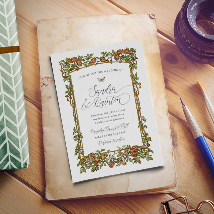 Rosina Party Invitation with Envelope Wedding Invitation Quinceañera Invitation Birthday Invitation 5x7