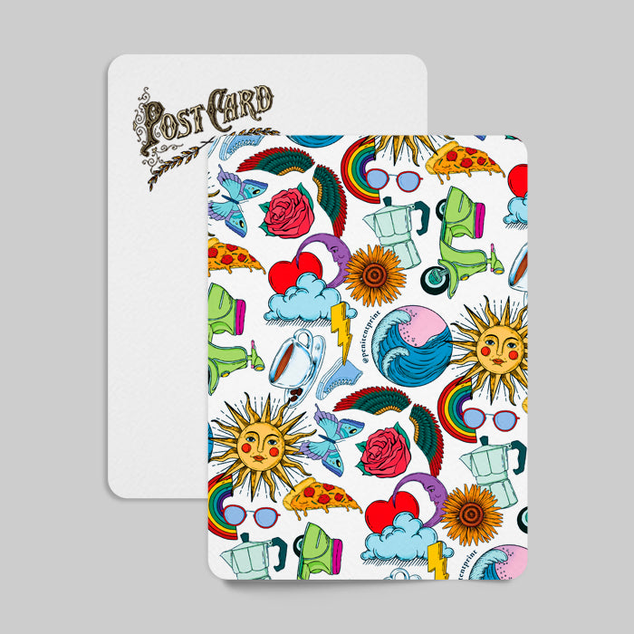 Mi Ricordo Postcard with Envelope with a touch of Italian whimsy, inspired by trips to Italy and delicious foods