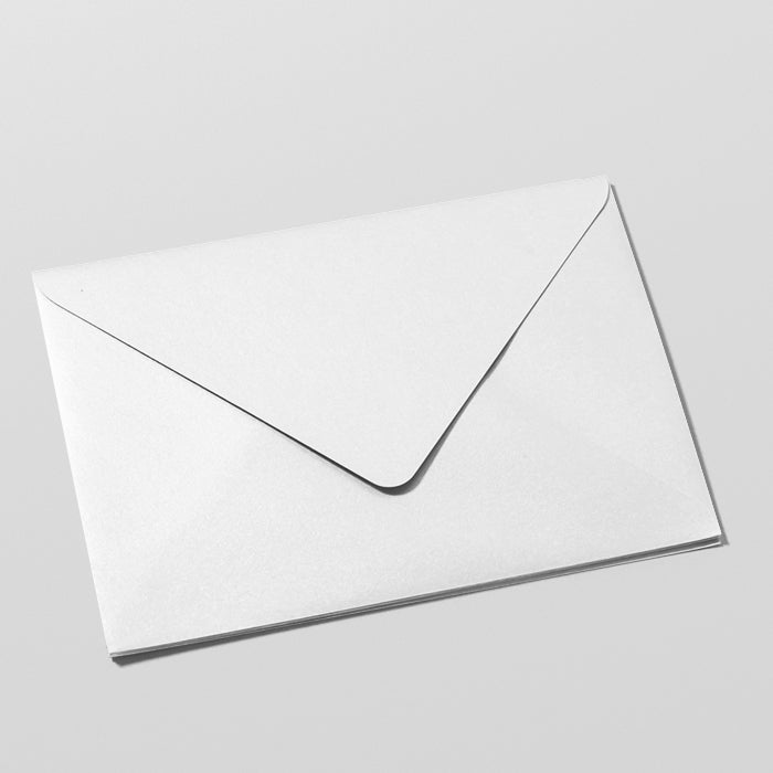 White envelope on a light gray background