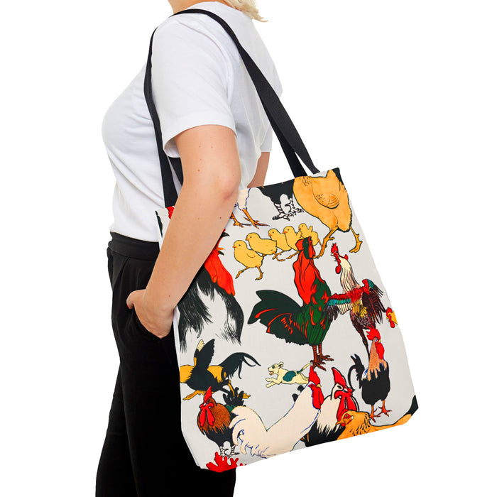 Mother Hen Shopping Tote for Chicken Lover Gift for a Farmer Chicken Enthusiast XLarge 2-Sided Open Canvas Tote Bag