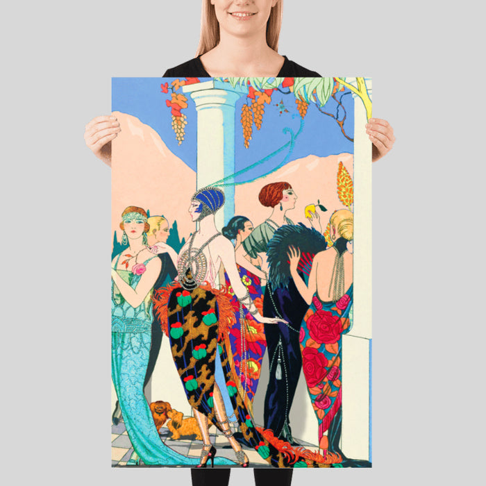 El Mirador Poster George Barbier Collage Fashion Decadence Art Deco Inspired 1920