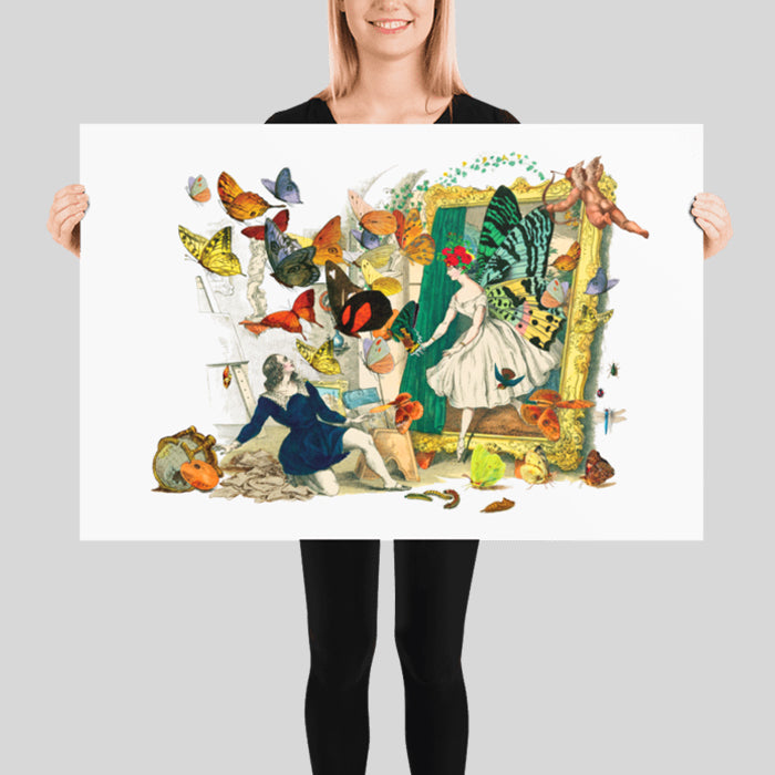 Athalia Butterfly Queen Poster Vintage Illustration Magical Collage