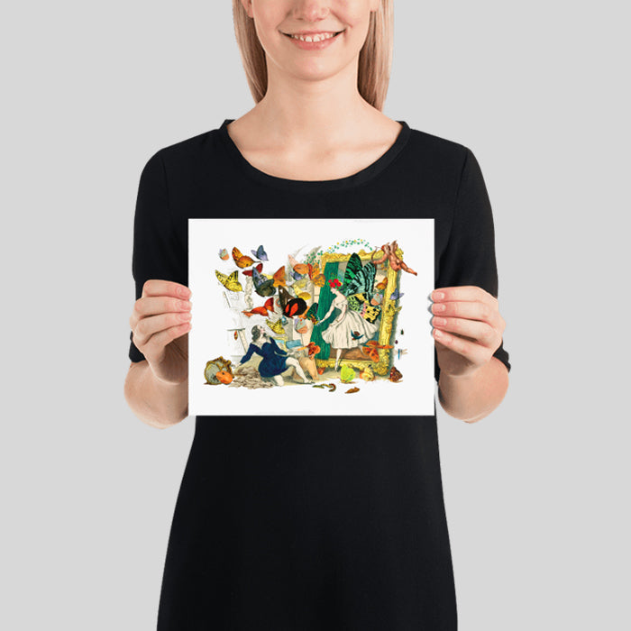 Athalia Butterfly Queen Poster Vintage Illustration Magical Collage