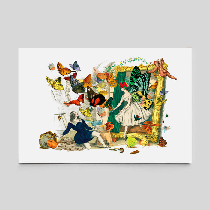 Athalia Butterfly Queen Poster Vintage Illustration Magical Collage