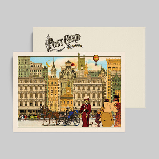 Olde London District Postcard with Envelope Vintage London Scape Retro Travel Postcard