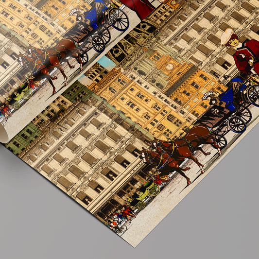 Olde London District Wrapping Paper Sheets Set of 3 Sheets