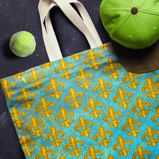 Fleur de Lys XLarge 2-Sided Open Canvas Tote Bag Shopping Tote French Market Bag Large Cotton Tote Bag Shopping Large Tote 100% Cotton Bag Light Weight Gusseted Bottom
