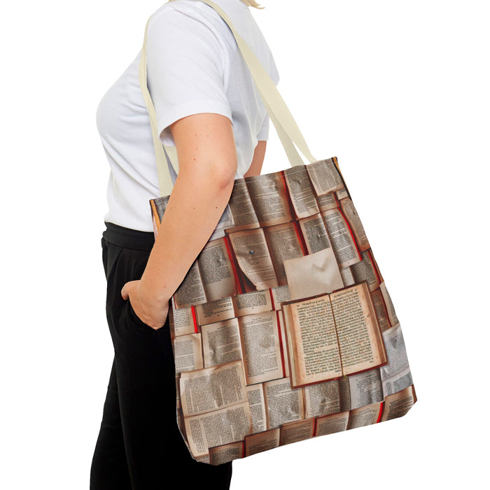 New Chapter XLarge 2-Sided Open Canvas Tote Bag Shopping Tote for book lover avid reader college student