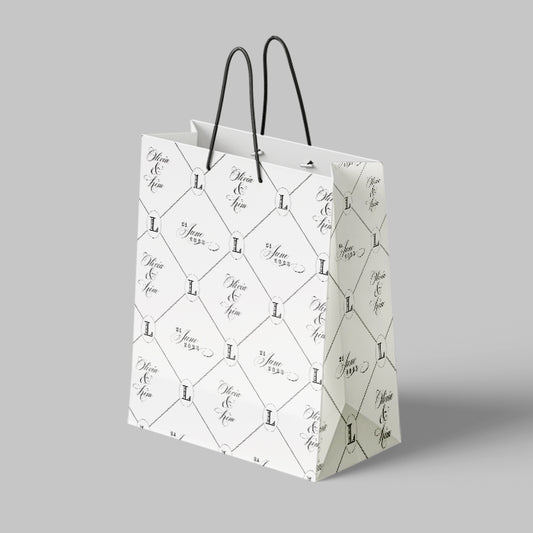 Daphne Custom Gift Bag Wedding Event All Over Print Laminated Large Paper Bag Gifting Gift Giving