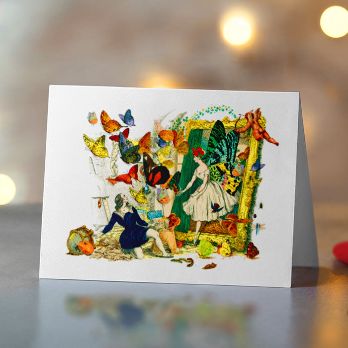 Athalia Butterfly Queen Greeting Card Vintage Illustration Collage Stationery