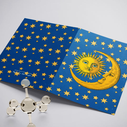 Celeste Greeting Card Starry Night Stationery Sun Moon Cosmos