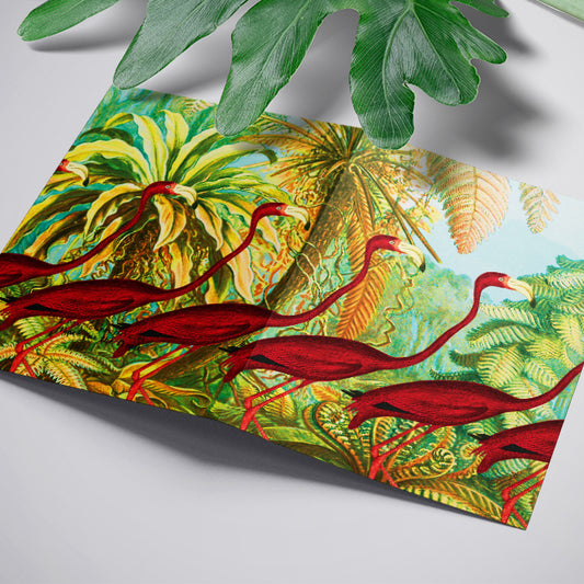 Flamingo Swagger Greeting Card includes Envelope Stationery with Flamingos Tropical Stationery