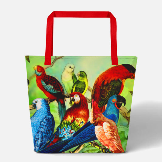 Parrots in the Wild XLarge 2-Sided Open Canvas Tote Bag Shopping Tote Bag Shopping Large Tote Light Weight Gusseted