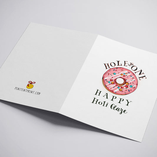 Greeting card with a donut design and text on a white background