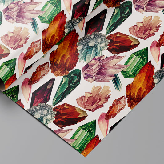 Colorful crystal pattern on a white background