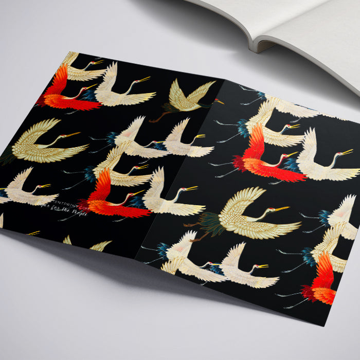 Cranes in Flight Greeting Card Seeking the Sun