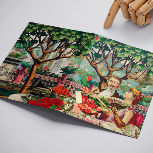 My One and Only Greeting Card with Envelope Romantic Stationery Loving Victorian Couple Valentine Card Anniversary Wedding Card