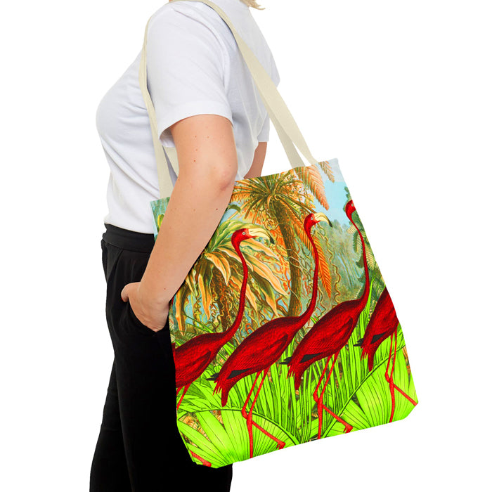 Flamingo Swagger XLarge 2-Sided Open Canvas Tote Bag Shopping Tote Extra Large Fun Canvas Open Tote