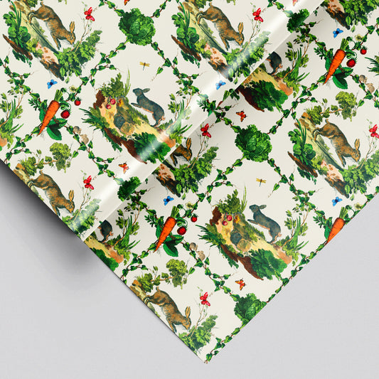 Peter Rabbit inspiration Wrapping Paper Sheets inspired by Peter Rabbit, his favorite Veggie patch and the magical illustrations of Beatrix Potter, perfect for Easter or Baby Shower