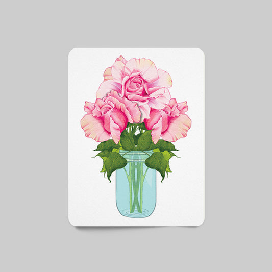 Marie Antoinette 3 Roses in a Jar Postcard for Mom, Sister, Granny, a Daughter or a lovely Friend Hearfelt Sentiment