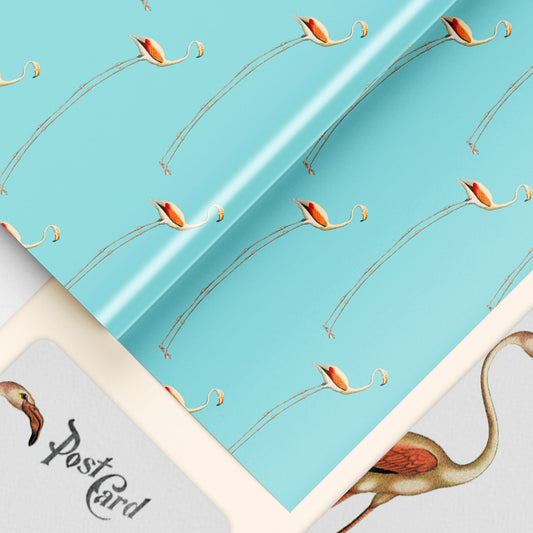 Long Legged Beauty Wrapping Paper Sheets Retro Flamingo Pattern available in a set of 3 sheets
